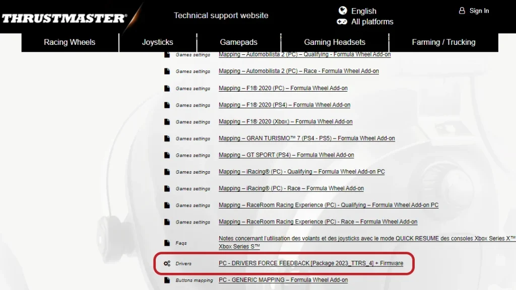 Download Thrustmaster drivers