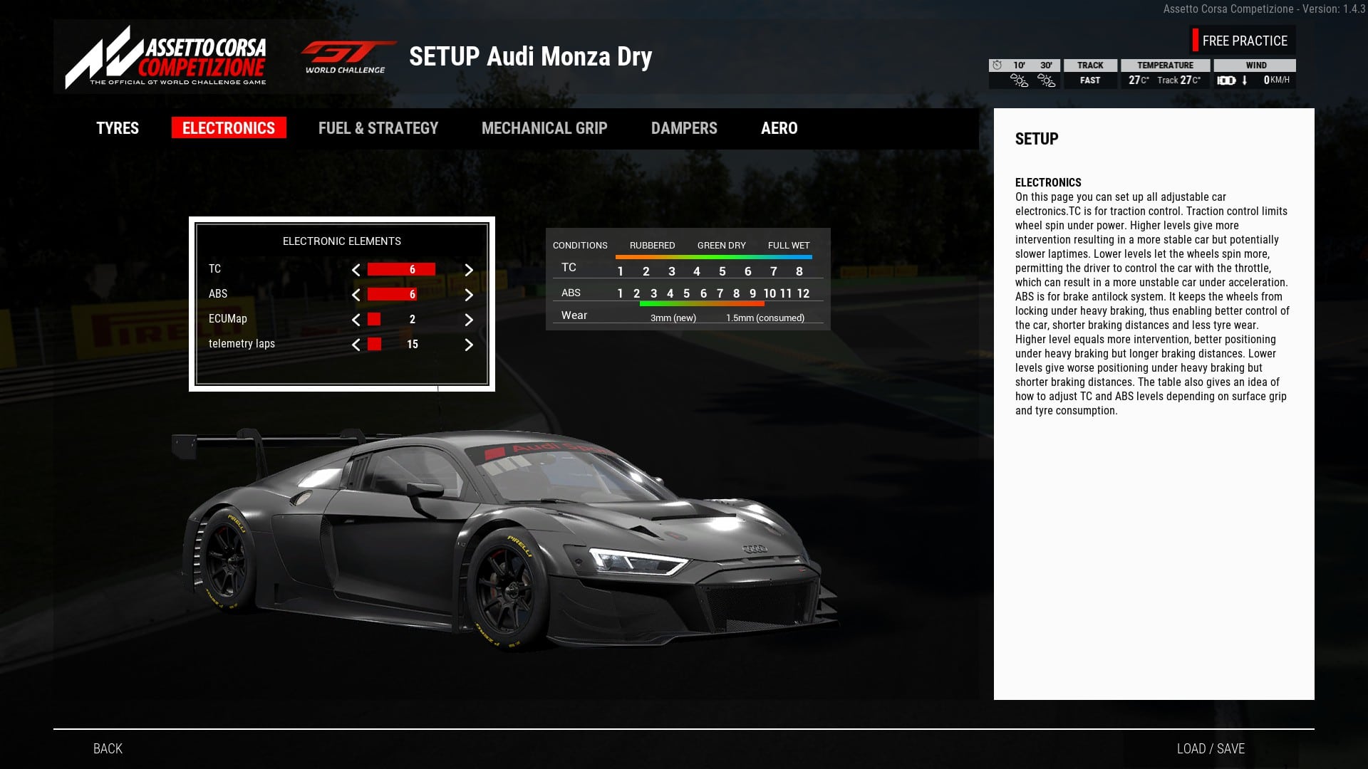 ACC Car Setup Menu