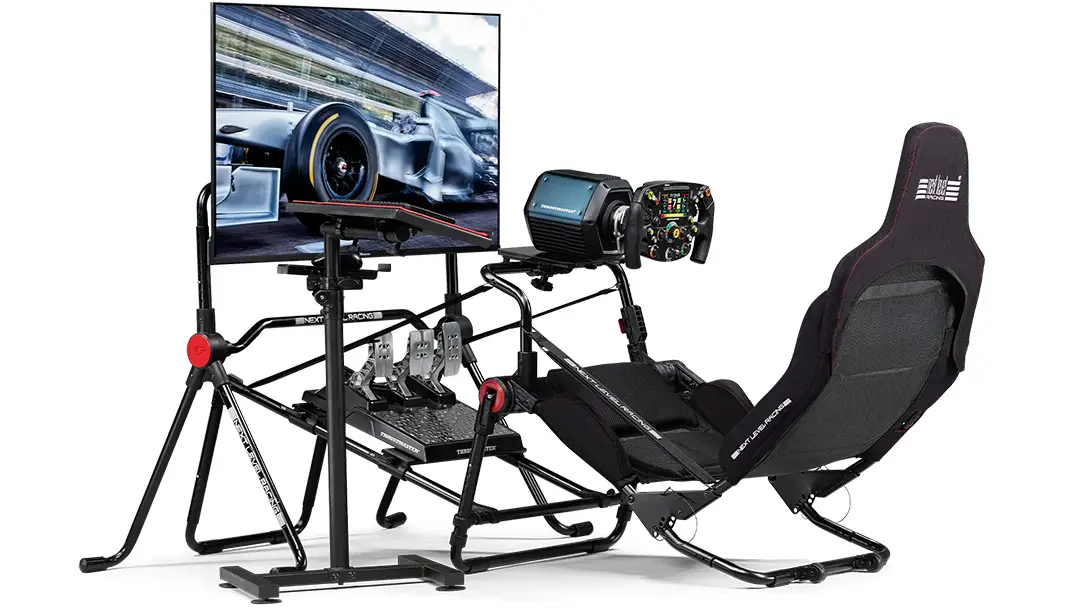 Next Level Racing Formula Lite Pro Cockpit Mounted with TV monitor
