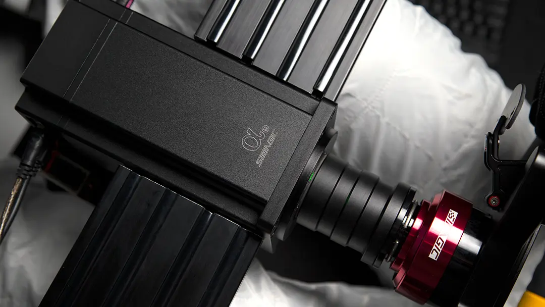 Simagic Alpha Wheel Base Mounted To Sim Rig