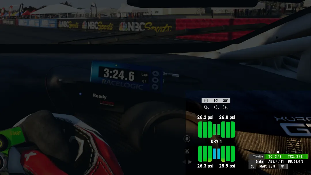 ACC Tyre Temperature HUD Widget