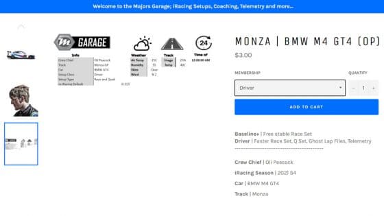 Majors Garage iRacing Setups