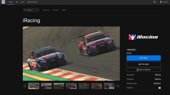 iRacing Epic Games Store