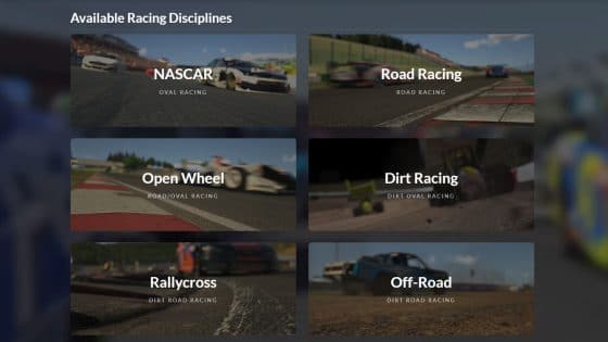 iRacing racing disciplines