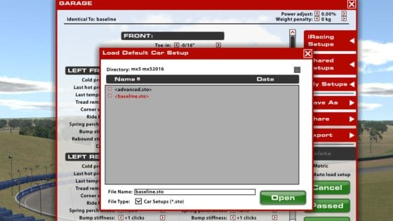 iRacing how to use car setups