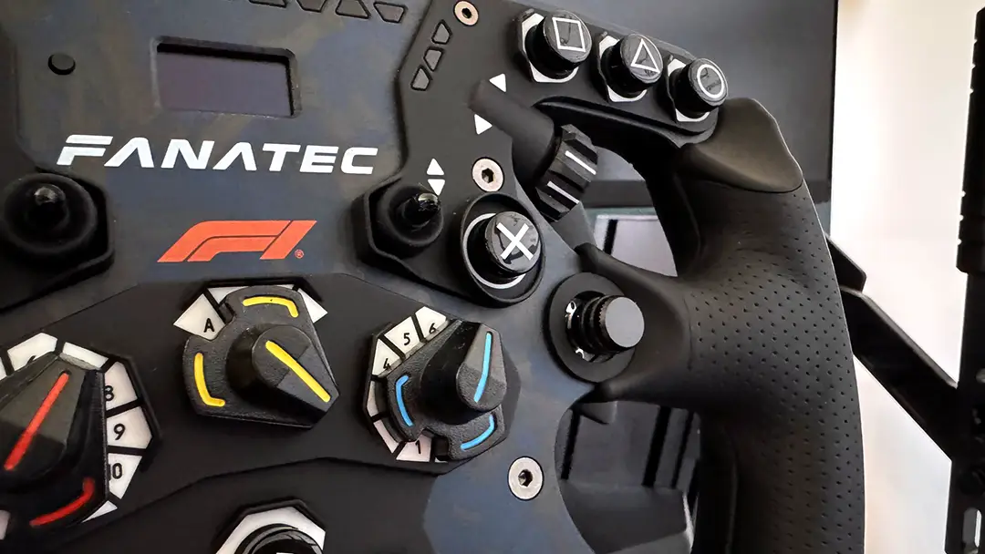 Fanatec Formula V2.5X steering wheel Closeup of buttons