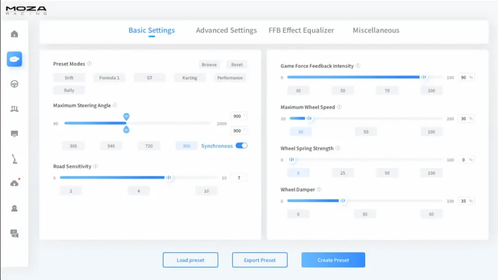 MOZA Pit House Basic Settings Explained