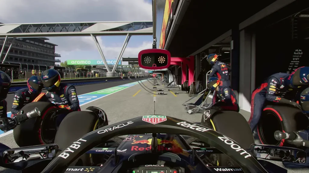 F1 23 pit stop gameplay
