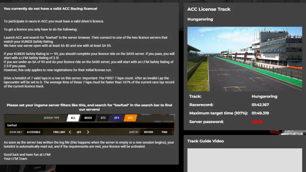 How to gain a Low Fuel Motorsport license