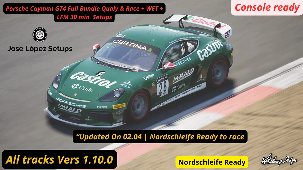 Porsche Cayman GT4 Full Bundle Qualy & Race Setups