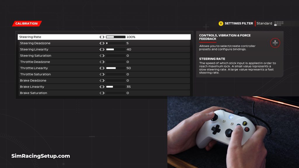 Controller Calibration settings F1 23