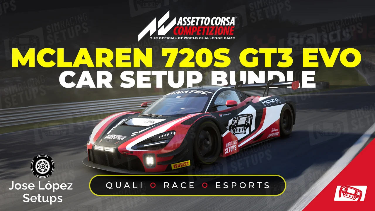 McLaren 720s Evo GT3 ACC Car Setup Bundle Sim Racing Setups Jose Lopez