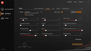 F1 23 Asetek wheel settings
