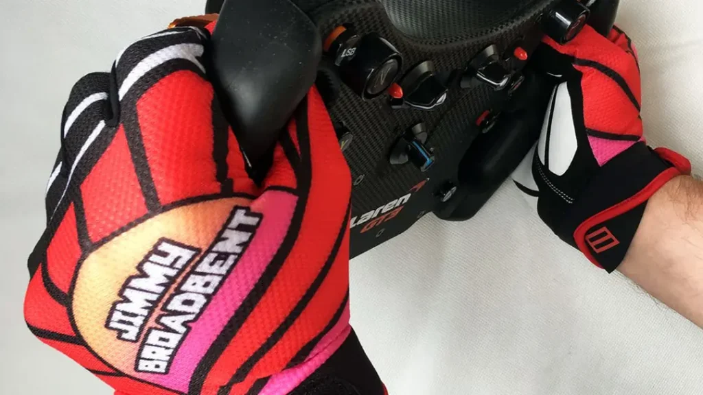 F33l Jimmy Broadbent sim racing gloves