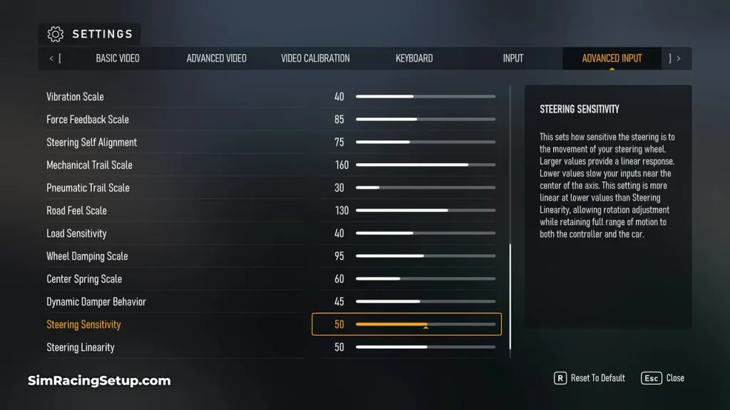 Logitech G923 settings Forza Motorsport Advanced