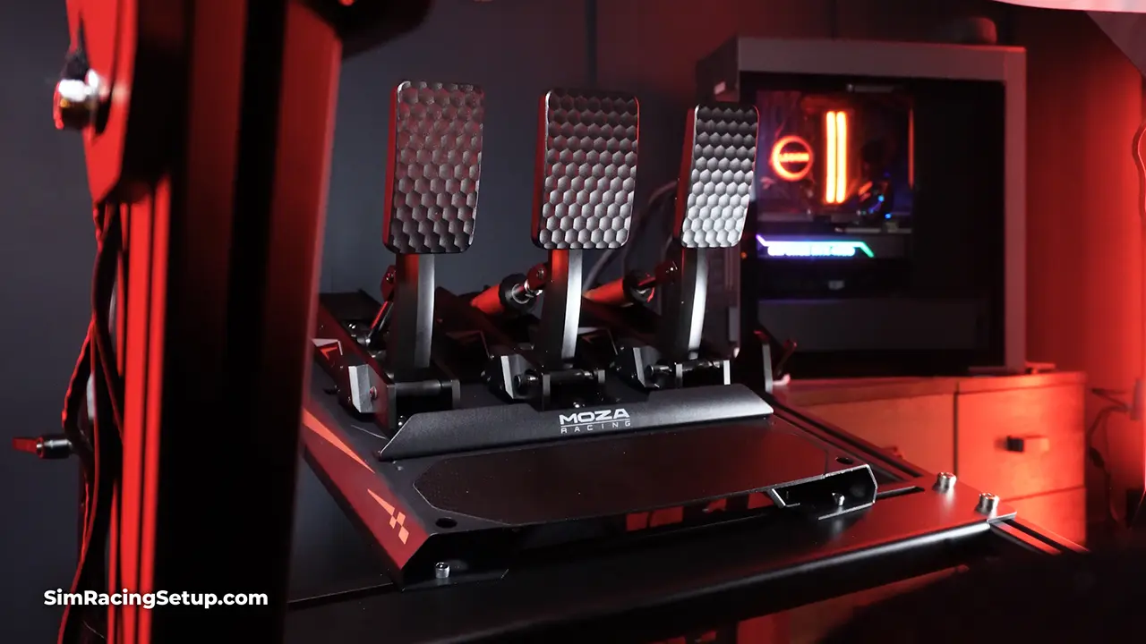 MOZA CRP2 Pedals Mounted To Sim Rig