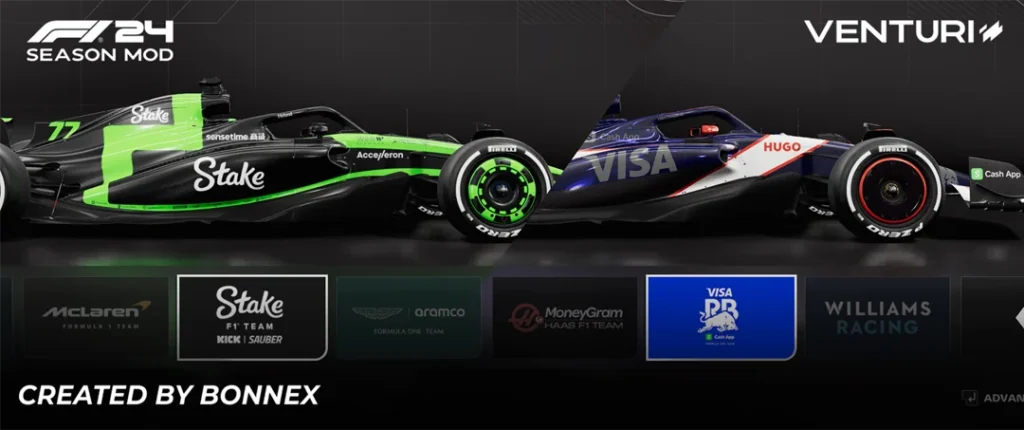 F1 24 Season Mod Team Name Updates