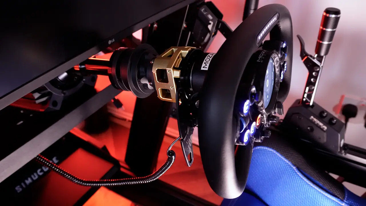 MOZA Steering wheel on a Fanatec wheel base