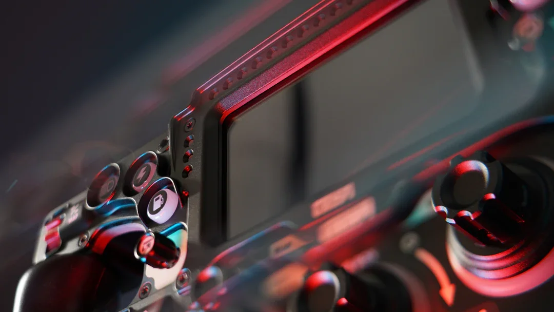 GSI Hyper P1 steering wheel closeup photo