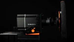 Simcube Sport wheel base mounted to a sim rig