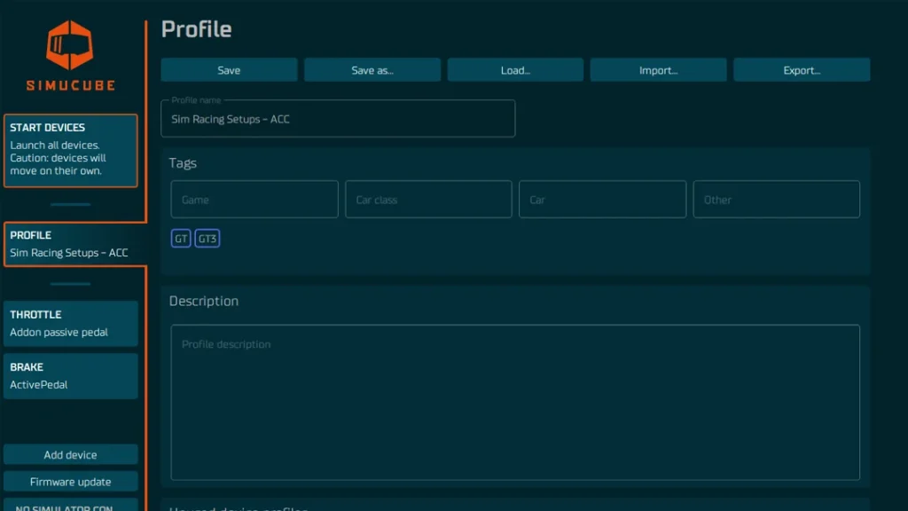Simucube Tuner profiles
