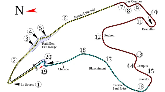 Spa Francorchamps Track Map