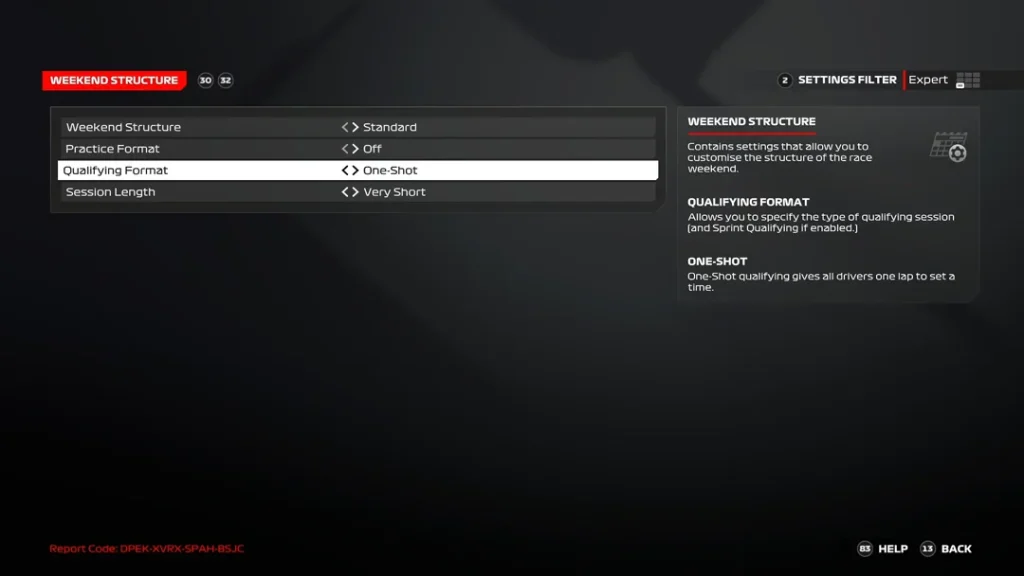 F1 24 One shot qualifying mode