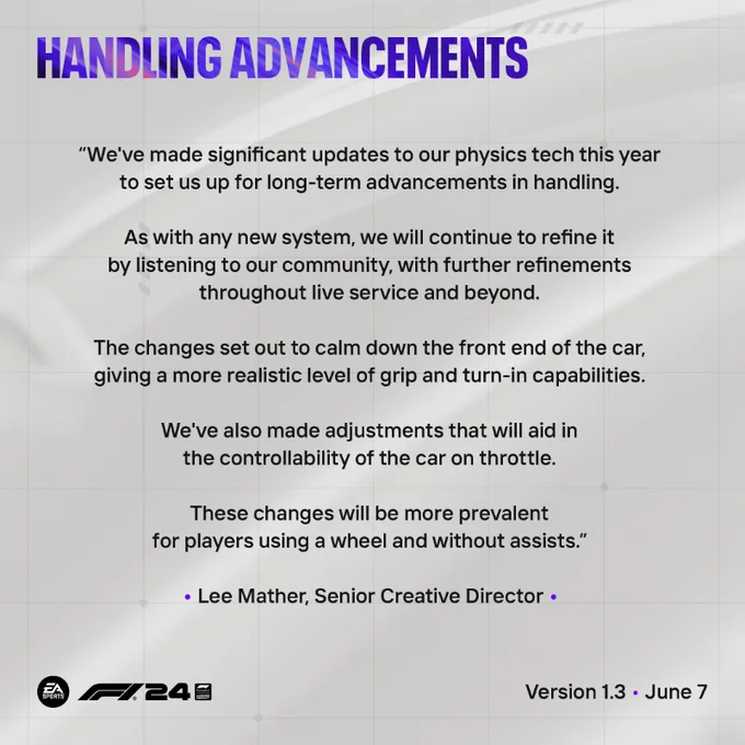 F1 24 Handling Update v1.3