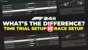 F1 24 Time trial vs race setup comparison