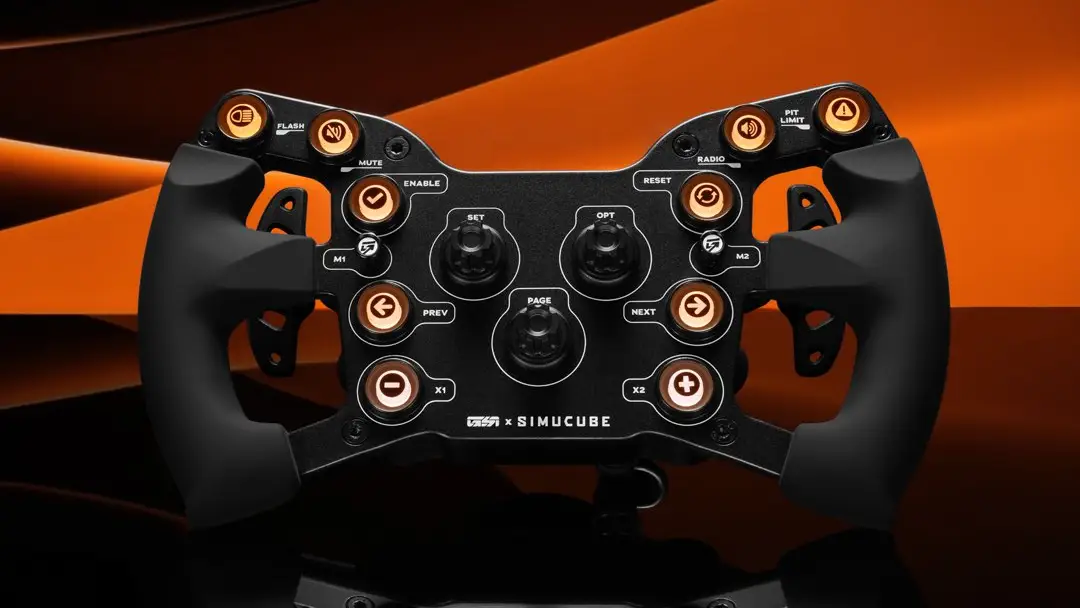 GSI x Simucube X-29 steering wheel buttons lit up