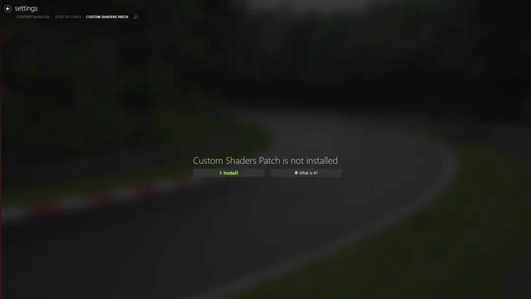 Assetto Corsa Custom Shaders Patch Not Installed