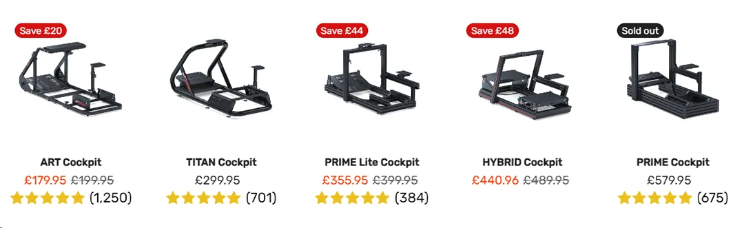 GT Omega Cockpit lineup