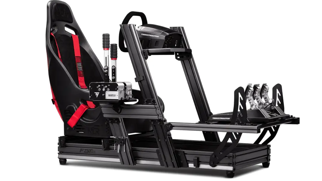 Next Level Racing F-GT Elite Cockpit in a GT Driving Position