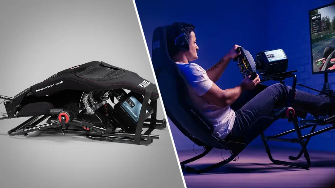 Next Level Racing Formula Pro Cockpit Collapsed and in action