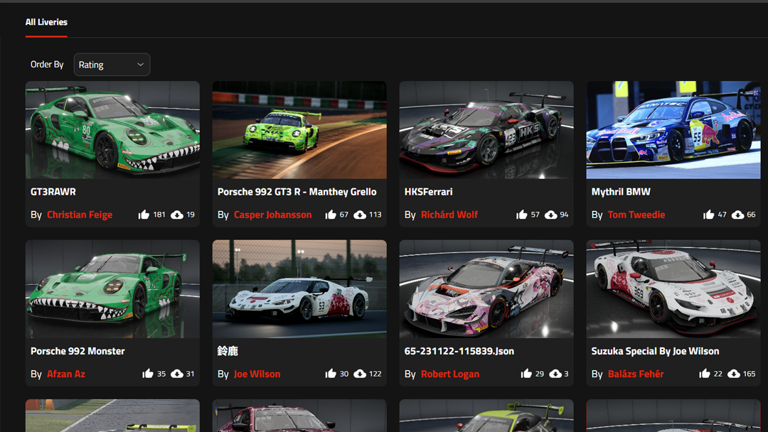 Pitskill.io custom ACC liveries