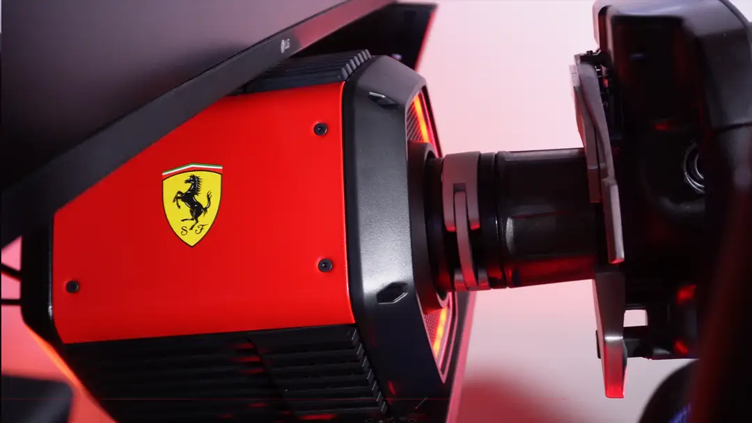 Thrustmaster T818 direct drive wheel with Ferrari branding