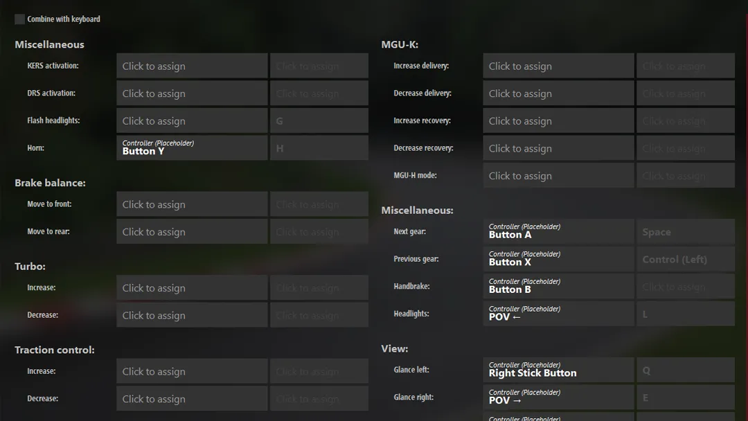 Assetto Corsa controller button mapping
