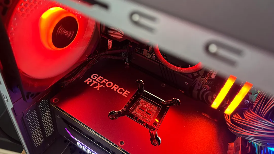Nvidia GeForce RTX 4080 Graphics Card in a sim racing PC