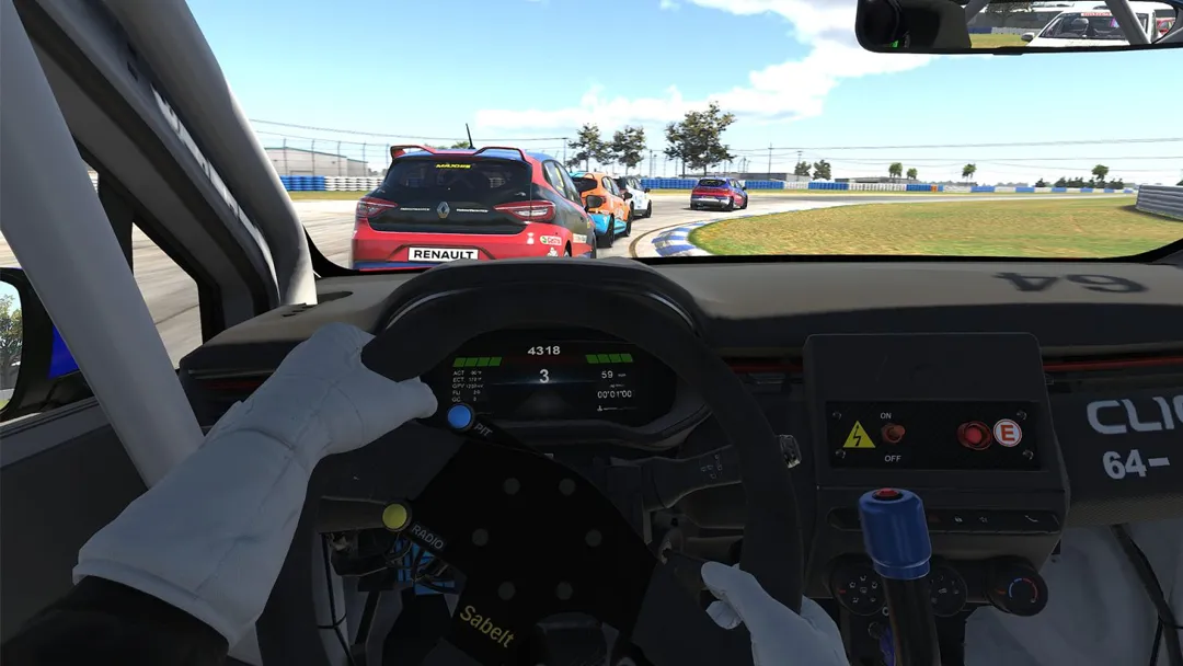 Renault Clio iRacing cockpit gameplay