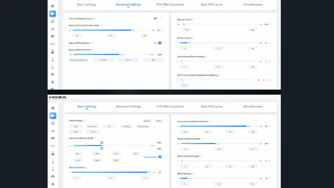 AC Evo MOZA Racing Wheel Settings