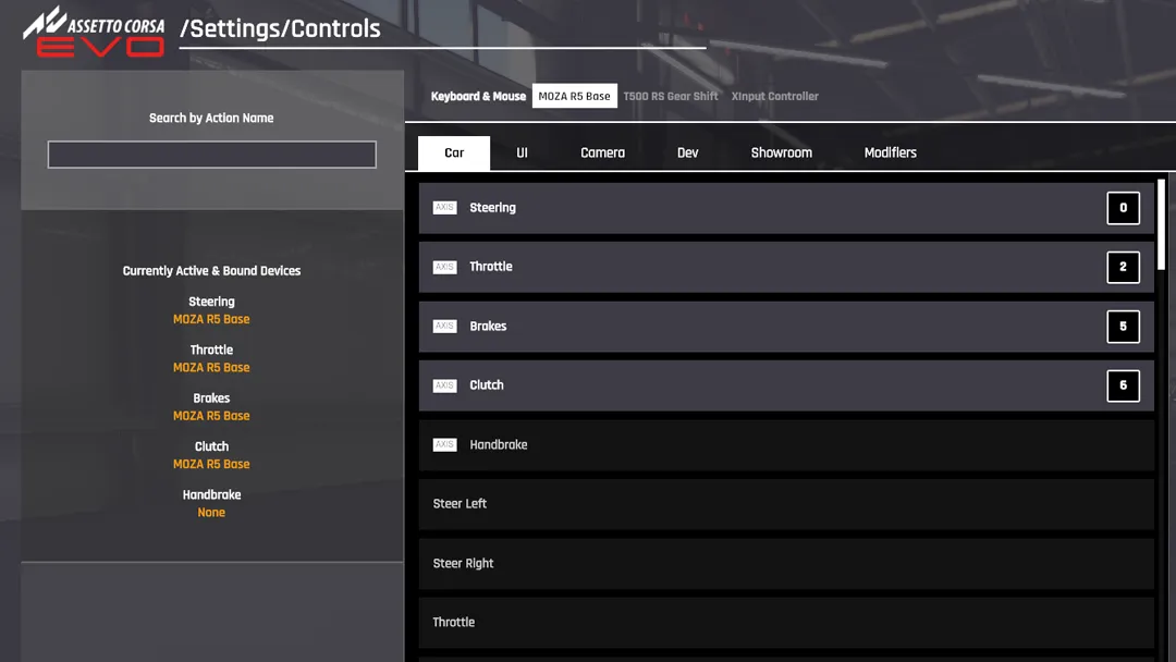 Assetto Corsa Evo Racing Wheel Settings