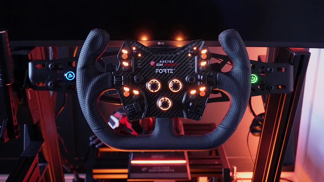 Asetek Forte Button Box mounted to sim rig