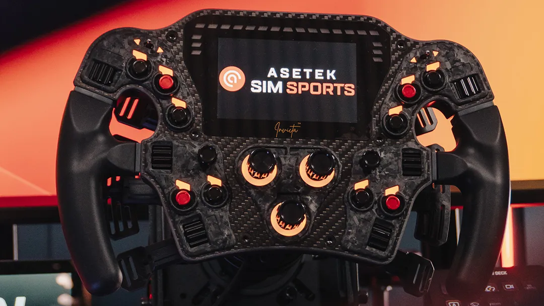 Asetek Invicta Formula Wheel Mounted To Sim rig