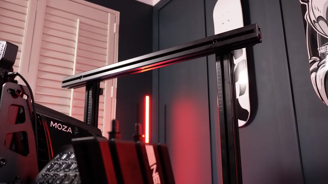 Integrated sim racing cockpit monitor mount