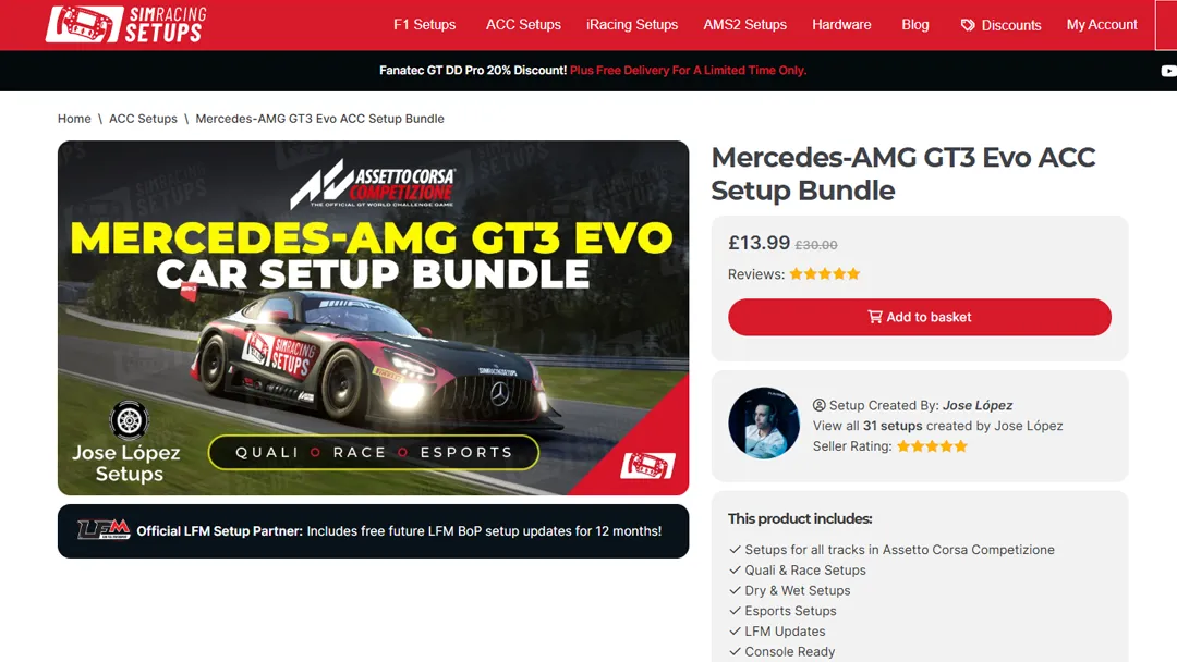 SimRacingSetup.com ACC car setup bundle