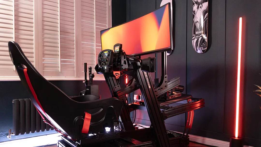 Ultrawide gaming monitor on sim rig