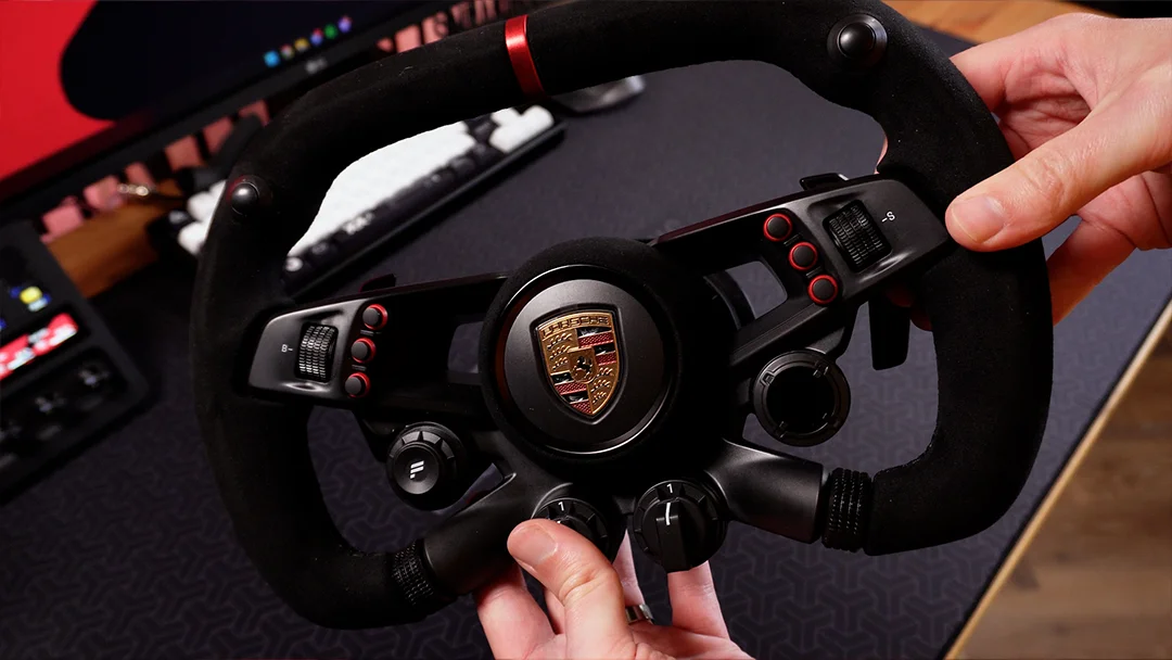 Front of Fanatec Porsche Vision GT wheel