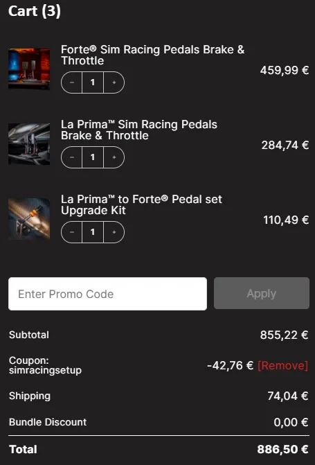 Asetek Forte vs La Prima Pedals Cost