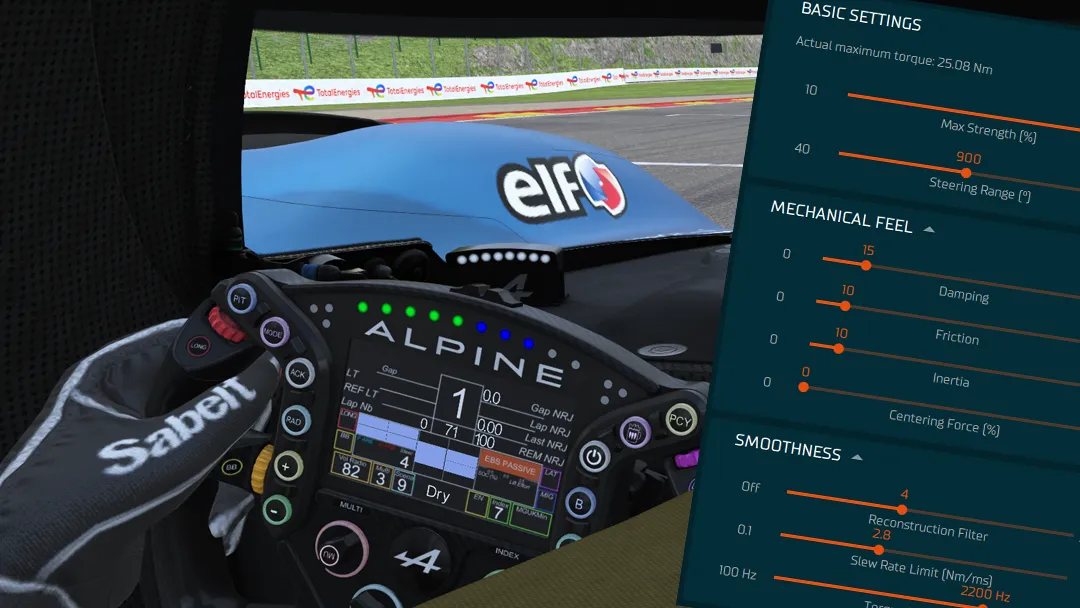 Le Mans Ultimate Simucube Wheel Settings