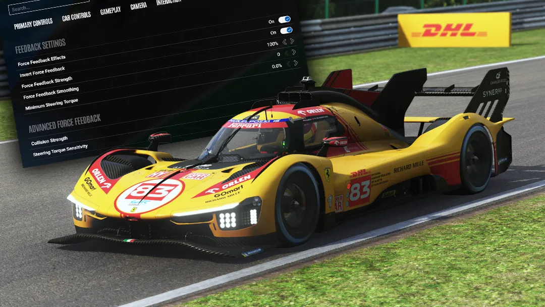 Le Mans Ultimate Wheel Settings